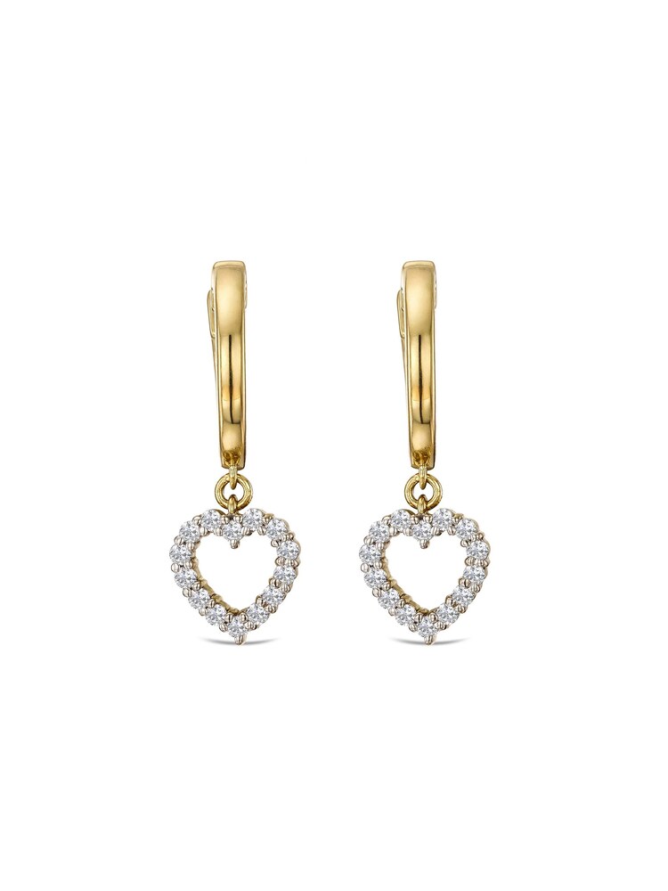 The Diamond Store White Heart Drop Huggie Lab Diamond Earrings 0.31ct in 18k Gold Vermeil - Image 4 of 4