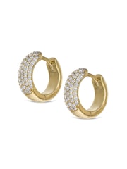 The Diamond Store White Micro Pave Huggies Lab Diamond Earrings 0.55ct in 18k Gold Vermeil - Image 4 of 7