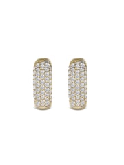 The Diamond Store White Micro Pave Huggies Lab Diamond Earrings 0.55ct in 18k Gold Vermeil - Image 5 of 7