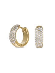 The Diamond Store White Micro Pave Huggies Lab Diamond Earrings 0.55ct in 18k Gold Vermeil - Image 6 of 7