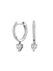 The Diamond Store White Stellato Heart Drop Hoop Earrings Lab Diamond 1.00ct in 925 Silver - Image 1 of 5