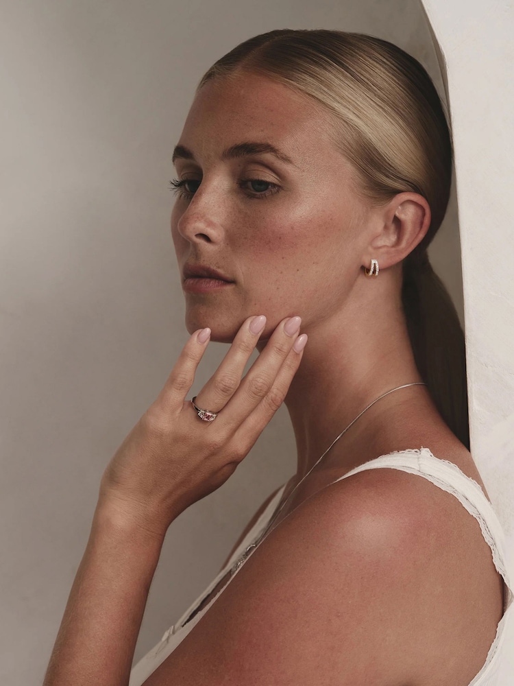 The Diamond Store White Lab Diamond Tennis Bracelet 3.00ct in 18K Gold Vermeil Earrings - Image 1 of 7