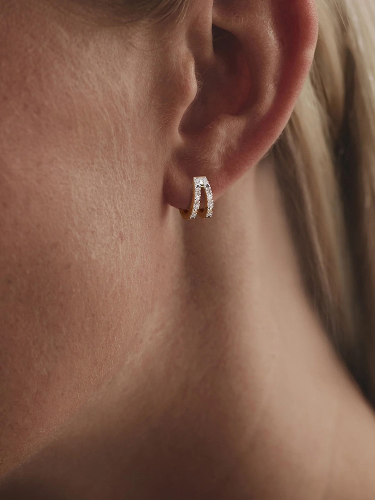 The Diamond Store White Lab Diamond Tennis Bracelet 3.00ct in 18K Gold Vermeil Earrings - Image 2 of 7