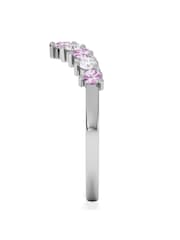 The Diamond Store Pink White Sapphire and Lab Diamond Wishbone Ring in 9K Yellow Gold - Image 3 of 6