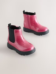 Pink Shimmer Chelsea Chunky Ankle Boots - Image 1 of 5