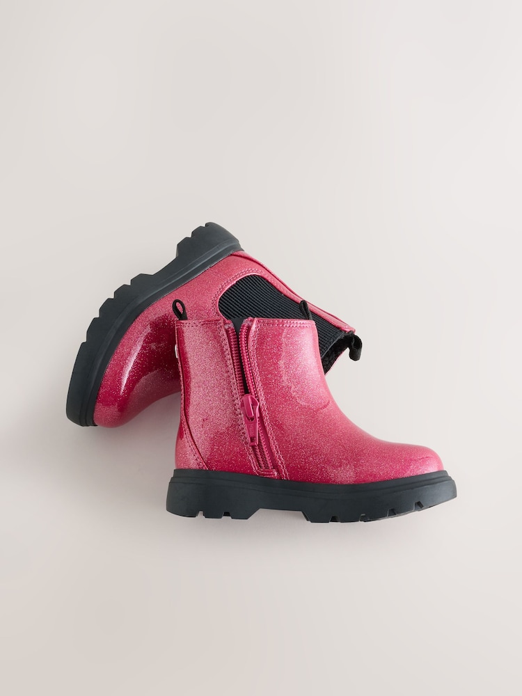 Pink Shimmer Chelsea Chunky Ankle Boots - Image 5 of 5