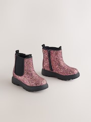 Multi Pink Glitter Chelsea Chunky Ankle Boots - Image 1 of 5