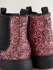 Multi Pink Glitter Chelsea Chunky Ankle Boots - Image 3 of 5