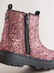 Multi Pink Glitter Chelsea Chunky Ankle Boots - Image 4 of 5
