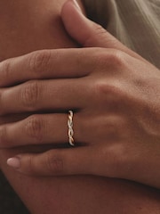 The Diamond Store White Celia Twist Half Band 0.15ct F/VS Round Cut Lab Diamond Eternity Ring in 18K Gold Vermeil - Image 1 of 5