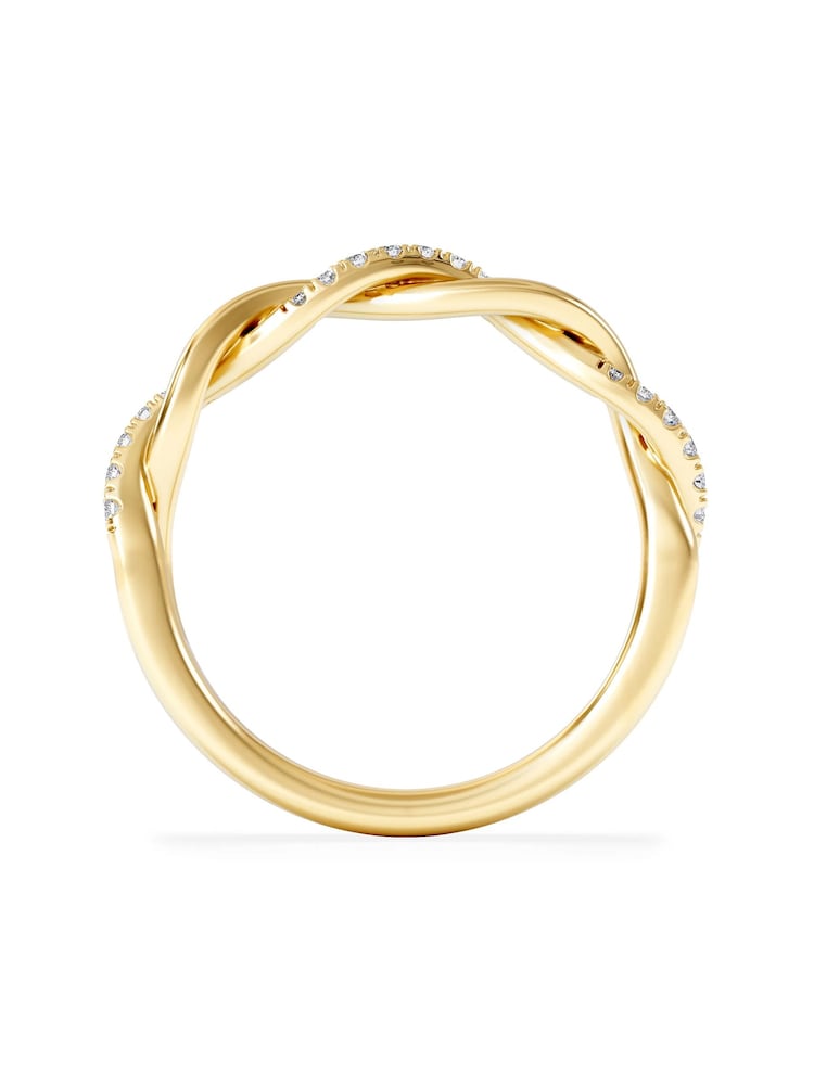 The Diamond Store White Celia Twist Half Band 0.15ct F/VS Round Cut Lab Diamond Eternity Ring in 18K Gold Vermeil - Image 2 of 5