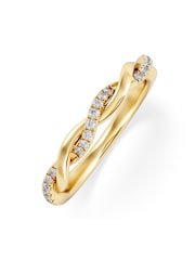 The Diamond Store White Celia Twist Half Band 0.15ct F/VS Round Cut Lab Diamond Eternity Ring in 18K Gold Vermeil - Image 3 of 5