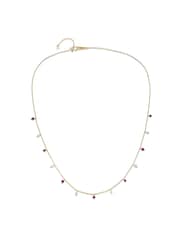 The Diamond Store Red Vivara Lab Ruby and Lab Diamond Necklace Set in 9K Yellow Gold - Image 1 of 5