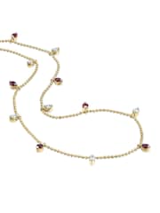 The Diamond Store Red Vivara Lab Ruby and Lab Diamond Necklace Set in 9K Yellow Gold - Image 3 of 5