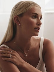 The Diamond Store White Row Huggie Lab Diamond Earrings 0.18ct in 925 Silver - Image 1 of 8