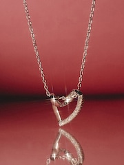 The Diamond Store White Lab Diamond Heart Necklace Pendant 0.10ct H/SI Set In 925 Silver - Image 3 of 4