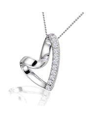 The Diamond Store White Lab Diamond Heart Necklace Pendant 0.10ct H/SI Set In 925 Silver - Image 4 of 4