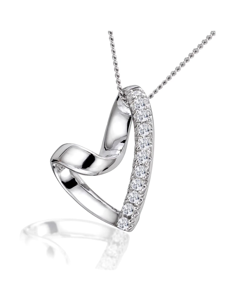The Diamond Store White Lab Diamond Heart Necklace Pendant 0.10ct H/SI Set In 925 Silver - Image 4 of 4 The Diamond Store White Lab Diamond Heart Necklace Pendant 0.10ct H/SI Set In 925 Silver - Image 4 of 4