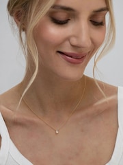 The Diamond Store White Wanderlust Floating Pear Cut Lab Diamond Solitaire Necklace 0.25ct H/SI in 18K Gold Vermeil - Image 4 of 7