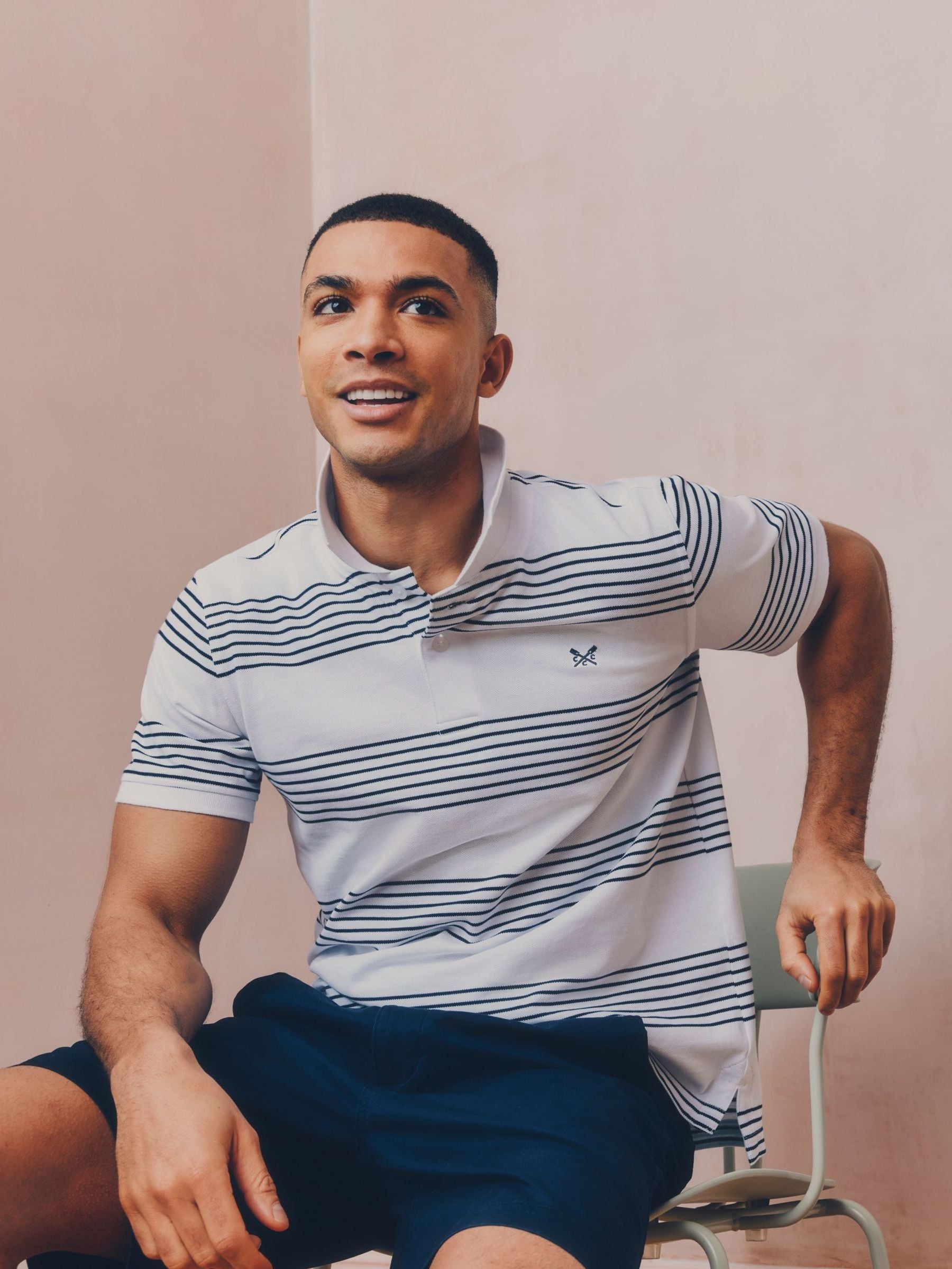 Buy Crew Clothing White Striped Cotton Rugby Polo Shirt from Next