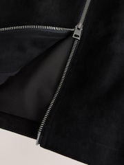 Black Faux Suede Muscle Fit Jacket - Image 13 of 14