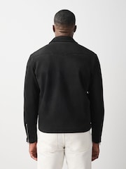 Black Faux Suede Muscle Fit Jacket - Image 3 of 14