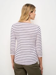 Crew Clothing Off White/Blue Essential Breton Top - Image 2 of 5
