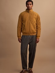 Ochre Yellow Shower Resistant Padded Harrington Jacket - Image 10 of 13