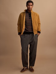 Ochre Yellow Shower Resistant Padded Harrington Jacket - Image 5 of 13