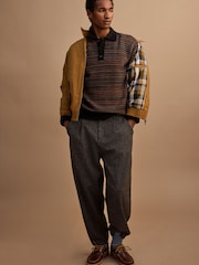 Ochre Yellow Shower Resistant Padded Harrington Jacket - Image 6 of 13