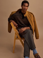 Ochre Yellow Shower Resistant Padded Harrington Jacket - Image 8 of 13