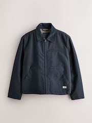 Navy - Shower Resistant Canvas Borg Lined Worker Jacket - Larawan 1 ng 6