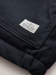 Navy Shower Resistant Canvas Borg Lined Worker Jacket - Image 10 of 11