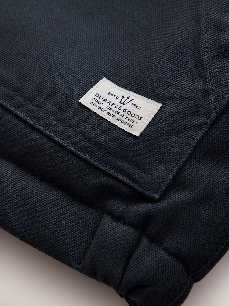 Navy - Shower Resistant Canvas Borg Lined Worker Jacket - Larawan 6 ng 6 Navy - Shower Resistant Canvas Borg Lined Worker Jacket - Larawan 6 ng 6