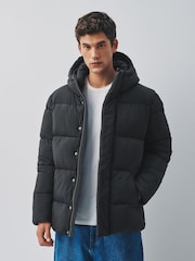 Black Thermogen Shower Resistant Puffer Jacket - Image 1 of 8