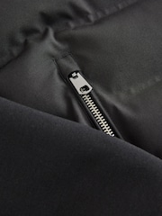 Black Quilted Hybrid Hooded Jacket - Image 12 of 13