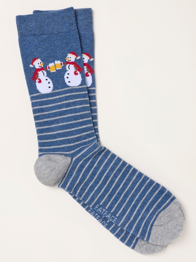 FatFace Blue Snowmen Socks - Image 1 of 2