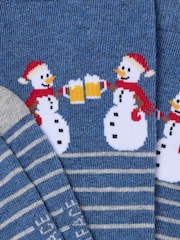 FatFace Blue Snowmen Socks - Image 2 of 2