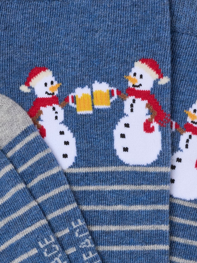 FatFace Blue Snowmen Socks - Image 2 of 2