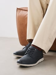 Navy Comfort Wedge Derby Shoes - Image 1 of 7