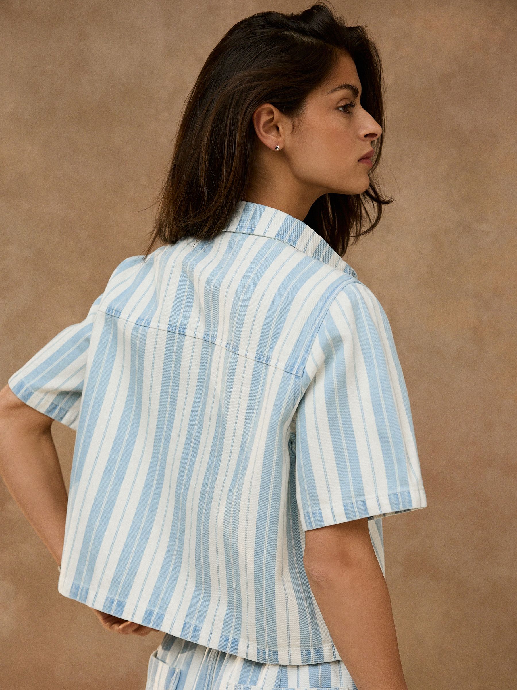 トップス cherryboy407 Buy Blue/White Stripe Short Sleeve Denim Shirt from Next USA