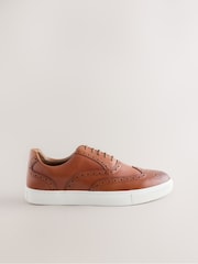 Tan Brown Comfort Brogue Shoes - Image 2 of 5