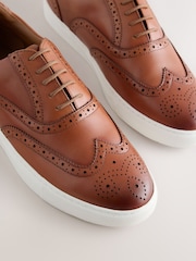 Tan Brown Comfort Brogue Shoes - Image 3 of 5