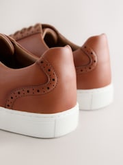 Tan Brown Comfort Brogue Shoes - Image 4 of 5