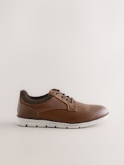 Tan Brown Comfort Wedge Derby Shoes - Image 4 of 7