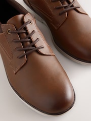 Tan Brown Comfort Wedge Derby Shoes - Image 5 of 7