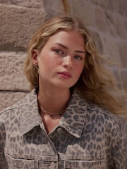 Leopard Print Boxy Denim Jacket - Image 5 of 8