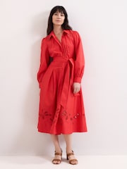 Phase Eight Red Kim Midi Dress - Image 1 of 6