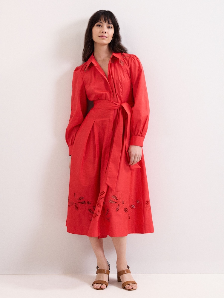 Phase Eight Red Kim Midi Dress - Image 1 of 6