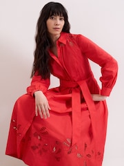 Phase Eight Red Kim Midi Dress - Image 3 of 6